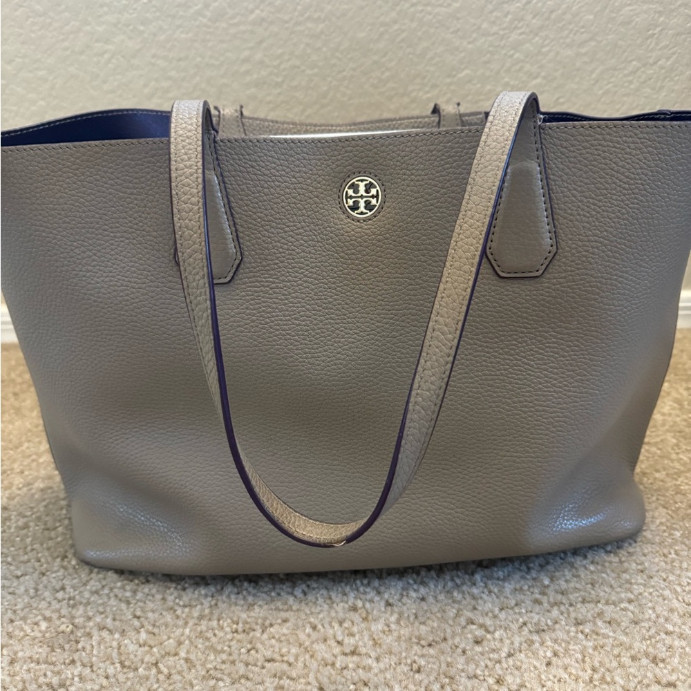 Tory Burch Perry tote grey leather